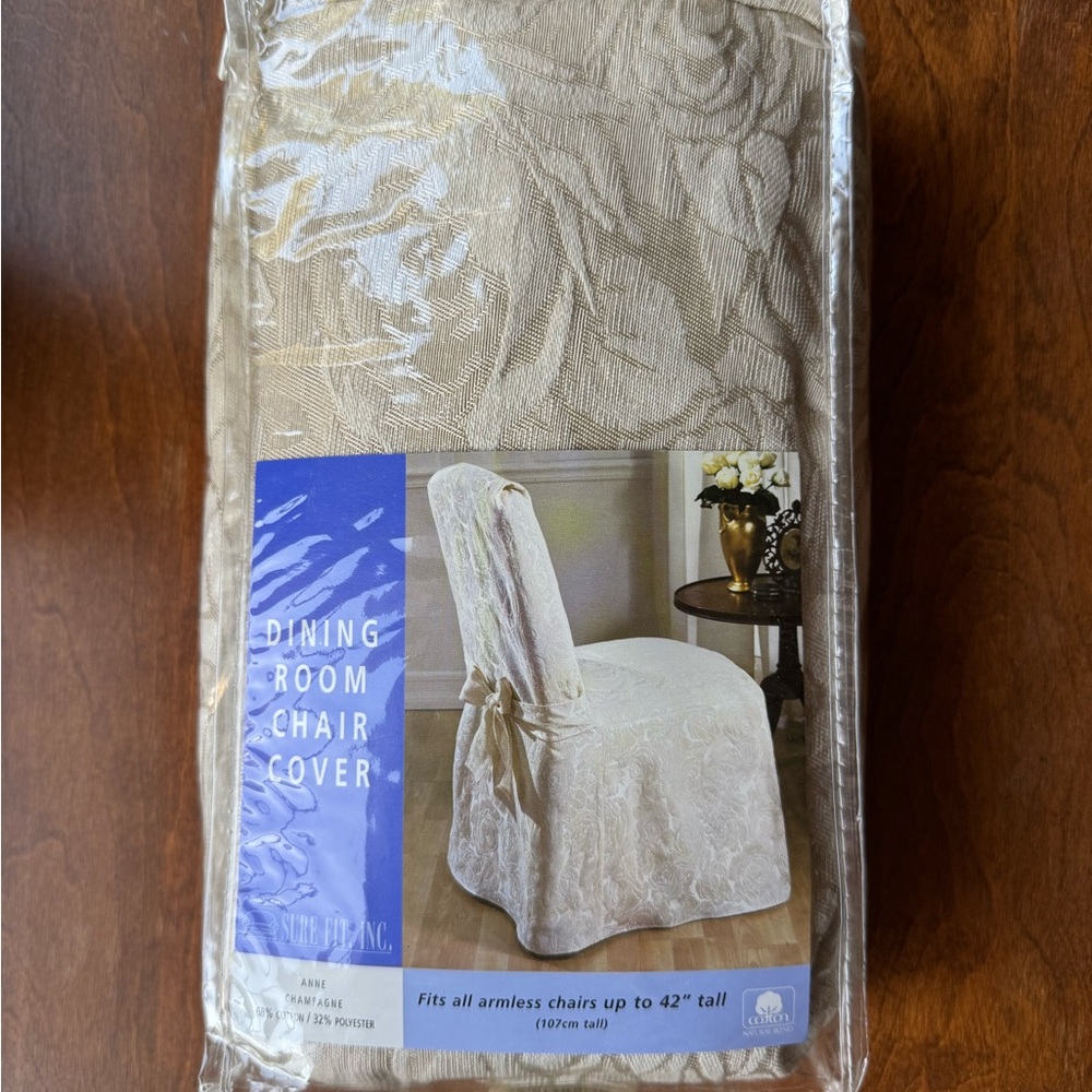 Sure Fit Champagne Dining Chair Cover - Set of 3 - Picture 9 of 9